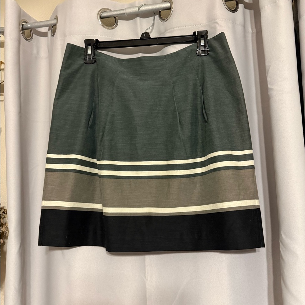 Banana Republic Green Striped Mini Skirt